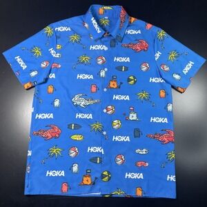 Hoka Hawaiian Beach Casual Shirt Mens Size Medium Short Sleeve Button Up - Rare